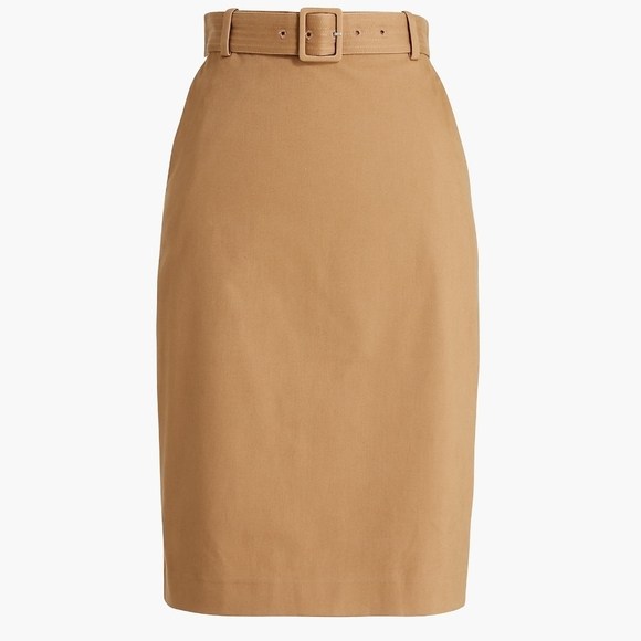 J. Crew Dresses & Skirts - New! J. Crew Sateen Belted Pencil Skirt Camel